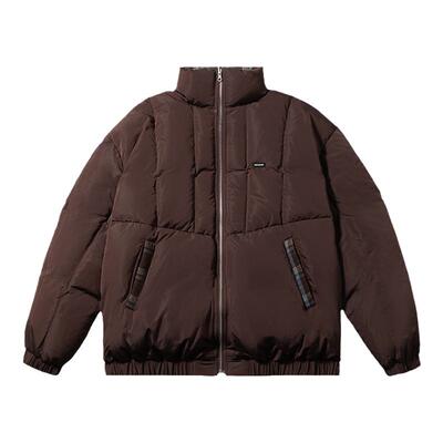 PSO Brand男装女装两面穿三防90绒棕色羽绒服冬季保暖男士外套