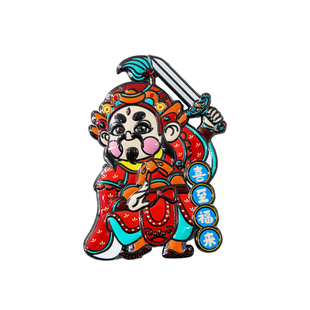 2026金属门神贴磁吸入户门 尉迟恭秦琼大门贴一对 冰箱贴两用装饰