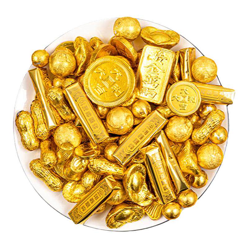 蛋糕装饰金币元宝巧克力祝寿摆件