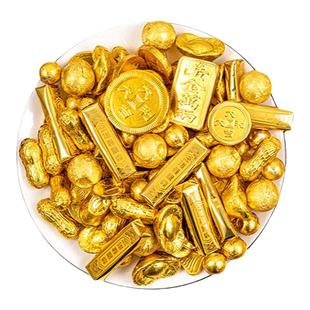 元宝金币巧克力蛋糕装饰500g金条金牌金花生金球祝寿婚庆烘焙摆件