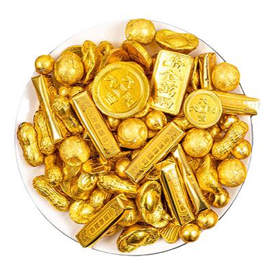 蛋糕装饰金币元宝巧克力祝寿摆件