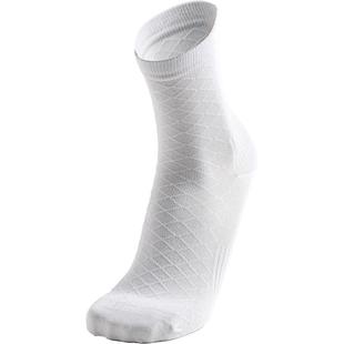 MEIKAN袜子男士秋冬中筒棉白色骑行袜袜长筒马拉松袜运动短袜黑色