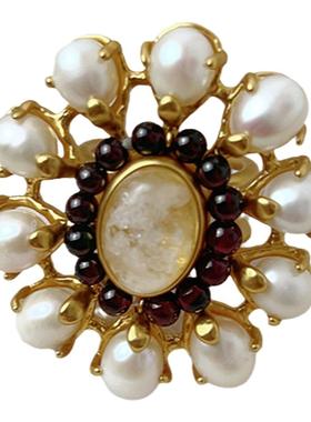 古森小众设计巴洛克石榴石戒指