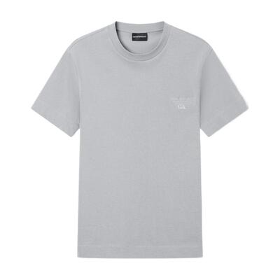 阿玛尼男士纯棉圆领短袖刺绣T恤