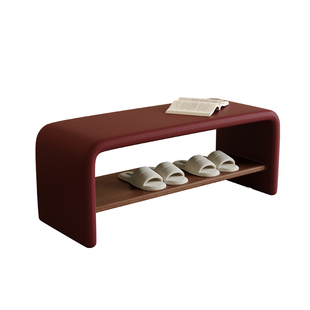 意式极简入户换鞋凳家用门口实木软包轻奢高级感床尾凳长条凳鞋架