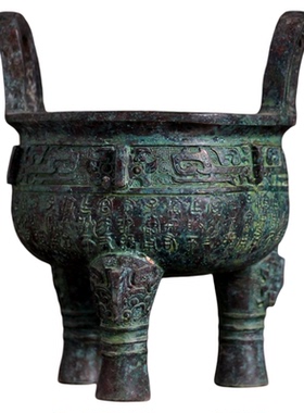 仿古青铜器兽面鼎酒具爵杯摆件