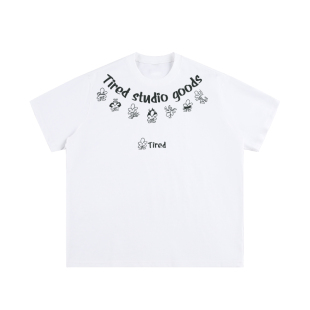 TIRED美式复古莱赛尔棉凉感短袖t恤情侣款防晒打底衫上衣潮牌tee