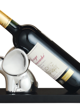 简约轻奢客厅大象红酒架摆件