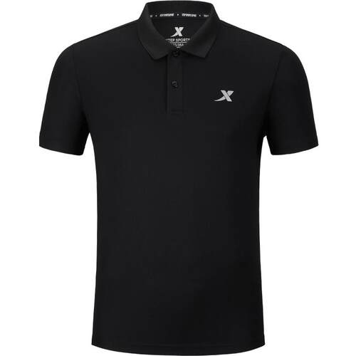 特步polo衫男短袖夏季商务透气健身爸爸翻领T恤运动上衣休闲男装