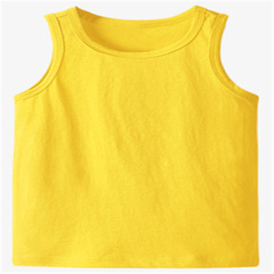 直销2025夏天款宝宝小孩男童女儿童装背心无袖纯棉白色t恤打底衫
