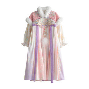 女童汉服2026冬季新款儿童国风仙气加绒公主连衣裙女宝宝古风襦裙
