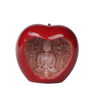 平平安安圣诞苹安果中控台带灯内雕图案苹果汽车内饰品治愈系摆件