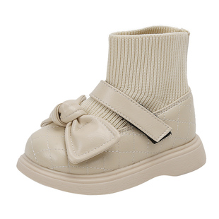秋冬软底袜子鞋女童棉鞋学步鞋女宝宝1到3岁小童皮鞋婴儿鞋子冬季