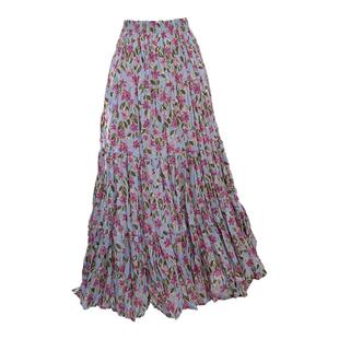 飘逸雪纺半身裙女夏季2026新款宽松大摆蛋糕a字长裙高腰碎花裙子