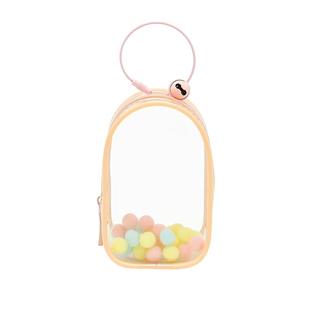 明星公仔盲盒遛娃包胶囊pvc立体透明收纳袋防尘外出晒娃展示挂件