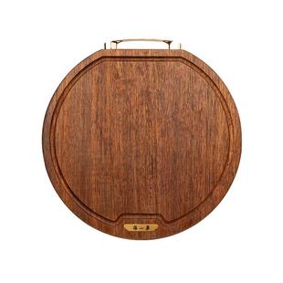 张小泉圆形黑金檀菜板防霉抗菌家用砧板实木大小号案板切菜板