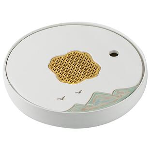 陶瓷茶盘小型沥储水式茶台轻奢茶台功夫茶具密胺茶海干泡台茶托盘