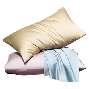 富安娜出品馨而乐60支长绒棉枕套全棉一对装高级感纯棉枕头罩单人