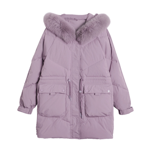 妈妈冬装中长款羽绒服中老年加大码时尚棉袄中年女冬季短款上衣服