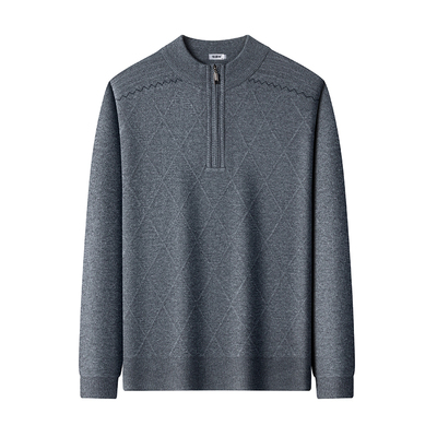 恒源祥套头羊毛半高拉链领羊毛衫