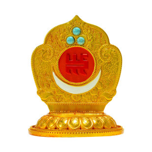藏村家用装饰摆件吉祥安巴根特室内桌面鎏金佛龛底座台面工艺摆件