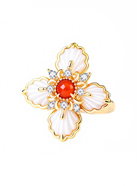 《海岛夏花》原创纯银贝母戒指