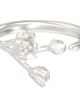 Mouhooland/暮后之地新艺术系列花枝开口戒指小众设计指环情侣款