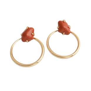 杨树林宋佳同款夸张菱形宝石金属大圆圈耳圈耳环女高级感几何耳夹