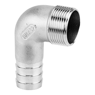 304不锈钢宝塔弯头4/6分软水管竹节直插燃气灶煤进气口90度外丝头