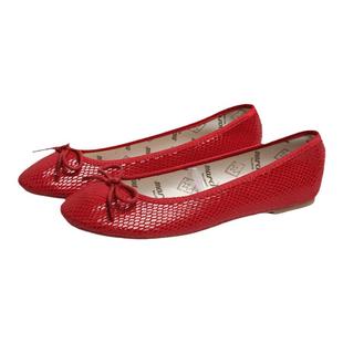 marcha ballerina/玛沙芭蕾小香风单鞋平底蝴蝶结浅口红色四季鞋