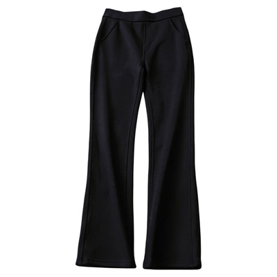 松紧腰弹力紧身加绒微喇休闲裤女