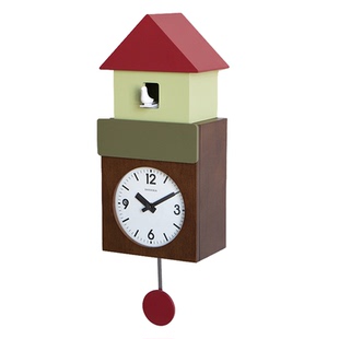 多帝家创意木制布谷鸟挂钟客厅钟表家用郭公报时钟挂墙表圣诞限定
