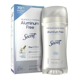 现货美国Secret临床级Aluminum Free无铝止汗香体膏干爽去除异味