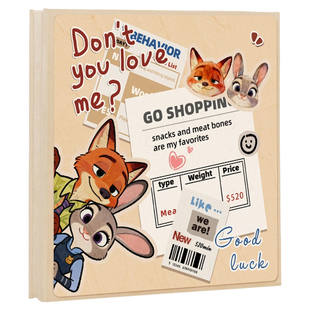 疯狂动物城diy自粘相册本覆膜情侣纪念册3寸4寸567拍立得照片收纳