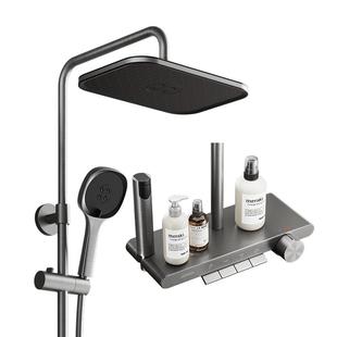 九牧钢琴按键淋浴花洒套装淋浴器大置物自动除垢家用花洒喷头