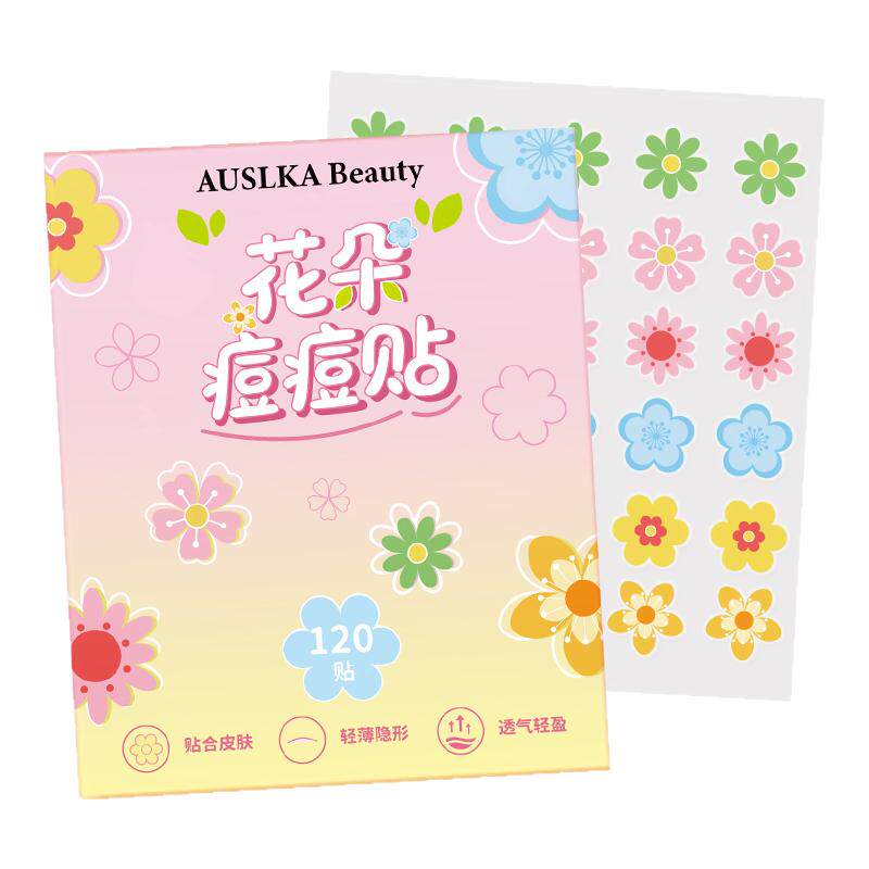 AUSLKA花朵痘痘贴祛痘贴女可爱遮瑕轻薄防水透气温和舒缓消痘印炎