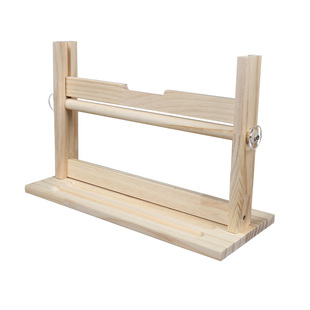 实木书法宣纸卷轴舒展架书写画卷专用百米卷筒架文房四宝收纳架