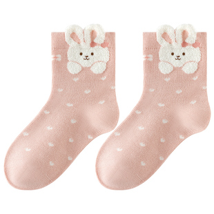 caramella儿童袜子女童纯棉2026年新款可爱卡通小女孩宝宝中筒袜