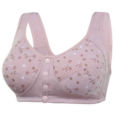 前扣薄款文胸无钢圈纯棉大码侧收