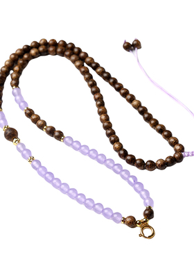 越南沉香紫玉髓项链唐卡佛牌链子