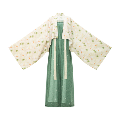【观止织造｜玉词】唐制汉服法门寺披衫齐胸五裥裙绿色传统日常风