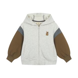 马拉丁童装儿童外套2025秋装新款男童趣味抱抱熊透气针织外套