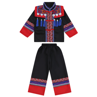 广西三月三壮族服装儿童少数民族苗族男女童哈尼族表演服饰套装