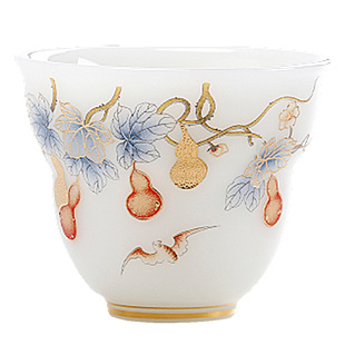 冰种璞玉白瓷茶杯主人杯高档个人专用茶具高端泡茶景德镇男士女士