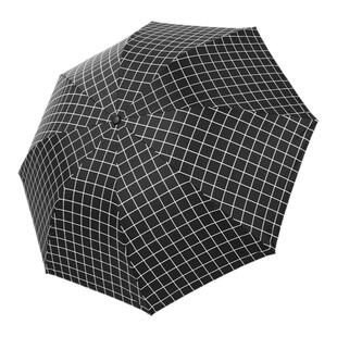 全自动雨伞女晴雨两用简约黑白格子防晒防紫外线学生遮太阳伞折叠