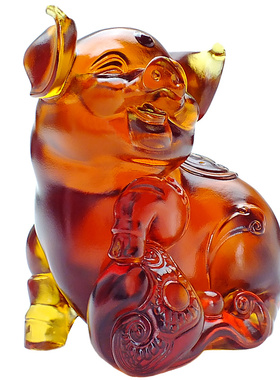 琉璃猪摆件猪的吉祥物招财金猪