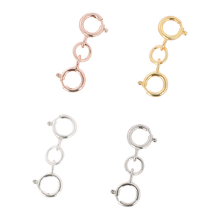 925纯银双头珍珠项链扣头配件包18k金手链连接扣卡扣收尾弹簧扣子