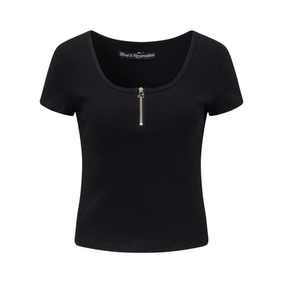 RR官方2026新款女拉链刺绣T恤