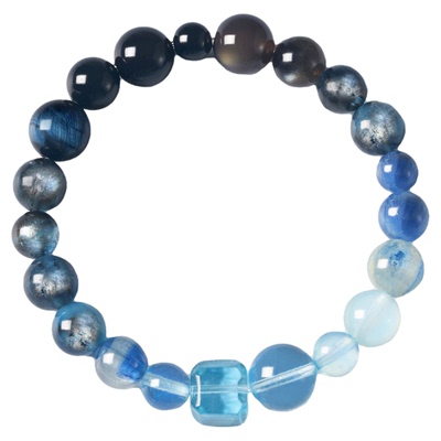 海蓝宝天然水晶手链蓝绿晶