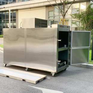 现货不锈钢2具死人冰棺停尸间实验室遗体防腐冷冻2门尸体冷藏箱